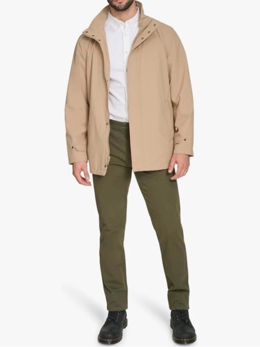 Dockers Men's Beige Tan Lightweight Rain Coat Brand New Small